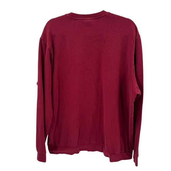 Adidas Mens Maroon Crewneck Sweatshirt 2XL Cotton Blend Casual Warm Pullover - Picture 3 of 6